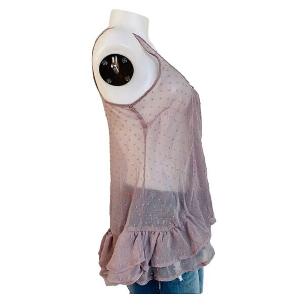 Love on a Hanger Lavender Purple Tank Camisole Mesh Top Size M - Picture 7 of 10